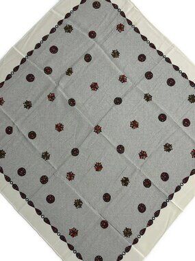 DIOR/Christian Dior Cream Purple Multi Scarf